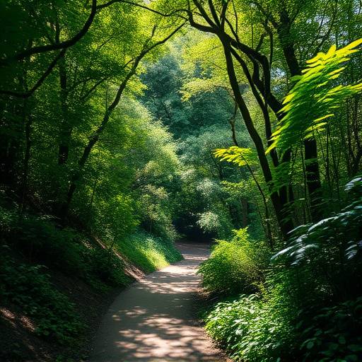 Dense forest trails and lush greenery within Griffith Park in Los Angeles
